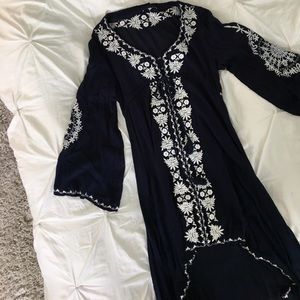 Dark navy embroidered dress